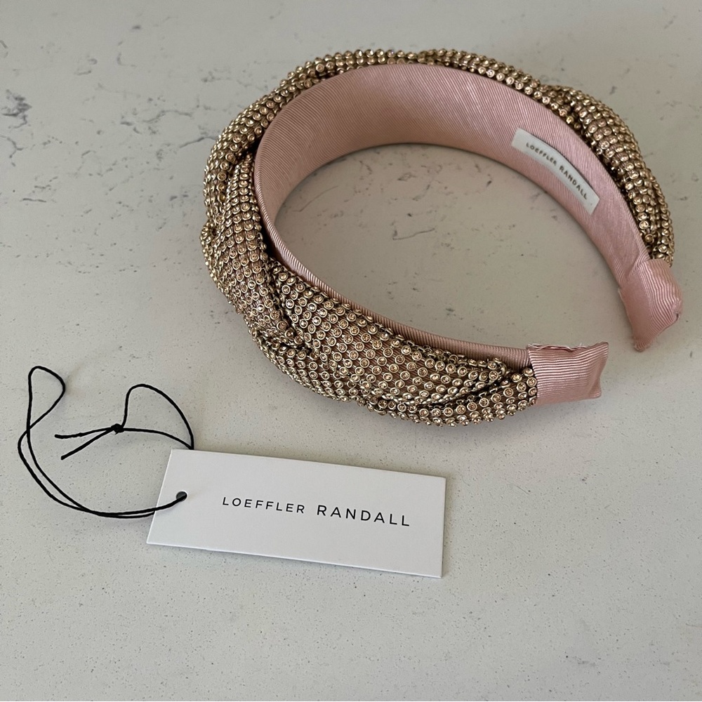 Loeffler Randall Puffy Light Peach Braid Headband - Picture 4 of 4